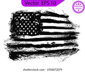 USA Flag - Distressed American flag with splash elements, eps 10, patriot flag, military flag,