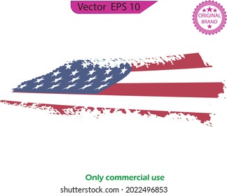 USA Flag. Distressed American flag with splash elements, patriot, military flag Distressed American flags set, eps10, transparent background, high resolution, Only commercial use