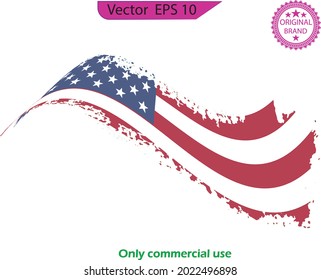USA Flag. Distressed American flag with splash elements, patriot, military flag Distressed American flags set, eps10, transparent background, high resolution, Only commercial use