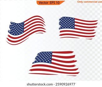 USA Flag. Distressed American flag with splash elements, flag of America, patriot, military flag. Hand painted United States of America.