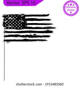 USA Flag - Distressed American flag. Transparent background