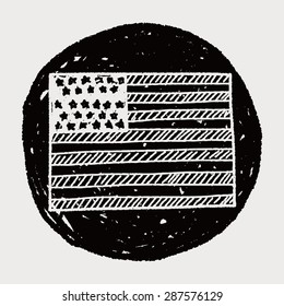 USA flag doodle
