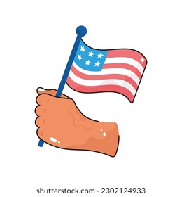 USA Flag doodle vector filled outline icon. EPS 10 file