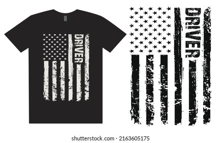 USA Flag Driver 4th Of July Design