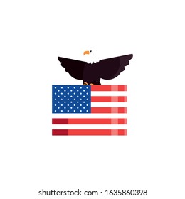 Usa flag and eagle design, United states america independence day nation us country and national theme Vector illustration