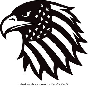 usa flag eagle head logo art