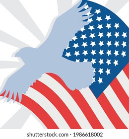 usa flag and eagle illustration
