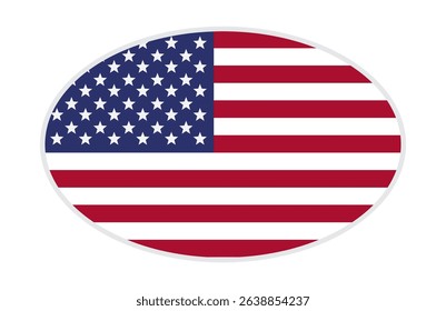 USA flag ellipse shaped. vector	