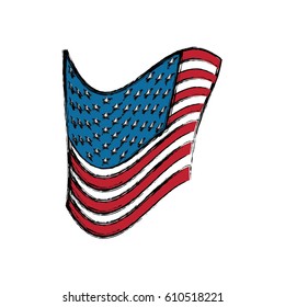 USA flag emblem icon vector illustration graphic design