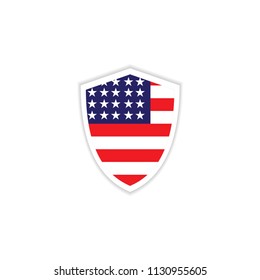 USA Flag Emblem Vector Template Design Illustration