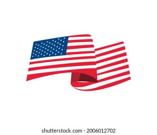 usa flag emblem waving icon