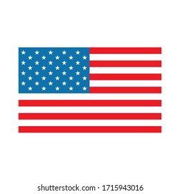 Usa flag flat style icon design, United states america independence day nation us country and national theme Vector illustration