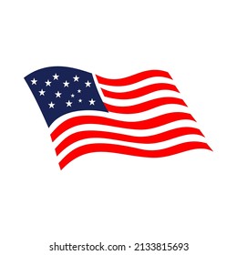 Usa flag flying waving background. Vector image