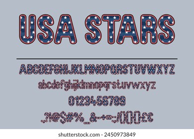 Usa Flag Font Set Perfect for Fourth of July Celebrations