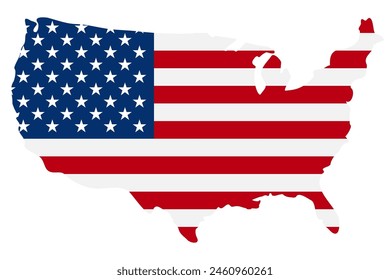 Flagge in Form einer Karte, Flagge der Vereinigten Staaten von Amerika