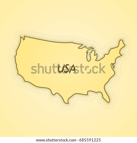 USA flag in form of map. United States of America. Retro paper vintage. Vector illustration.