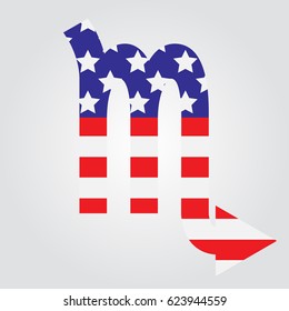 USA flag in form of Scorpio zodiac sign. Patriotic USA. Vector EPS 10