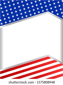 USA flag frame background with empty space for your text.	
