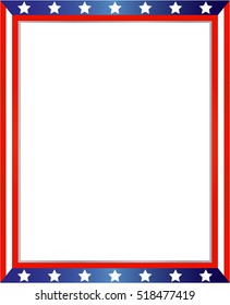USA flag frame on white background with copy space for your text and images.