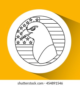 usa flag freedom symbol eagle isolated, vector illustration eps10