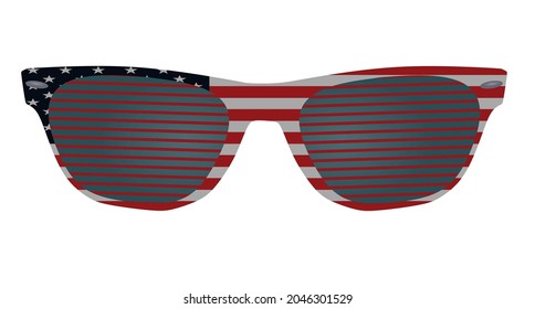 USA flag glasses. vector illustration
