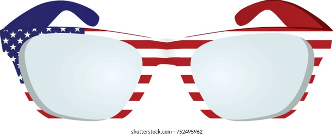 USA flag glasses. vector illustration