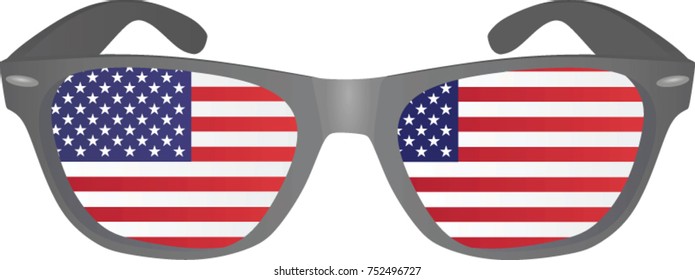 USA flag glasses. vector illustration