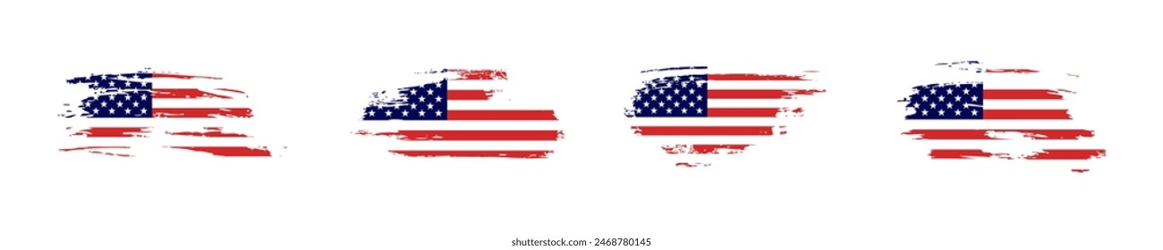 USA flag grunge. American national symbol grungy brush style.