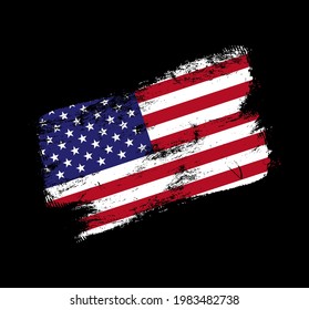 usa flag grunge brush background. Old Brush flag vector illustration. abstract concept of national background.