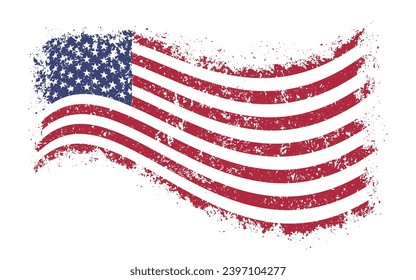USA flag grunge element colorful with stars and stripes symbol independence and patriotism to United States of America vector illustration