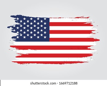 usa flag grunge painted vector