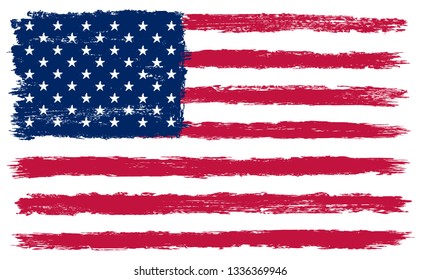 USA flag in grunge style