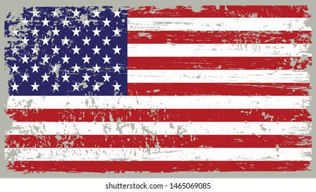 USA flag in grunge style.Old dirty American flag.