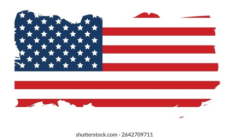 USA flag grunge style frame