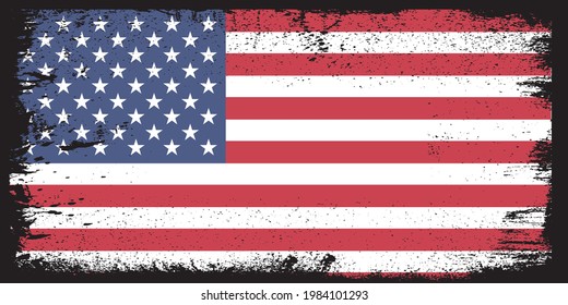 USA flag in grunge style premium vector