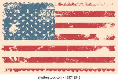 USA flag in grunge style. Vector illustration