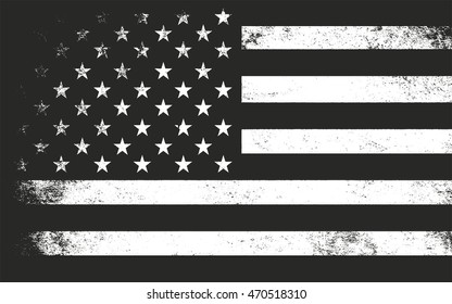 USA flag in grunge style. Vector illustration