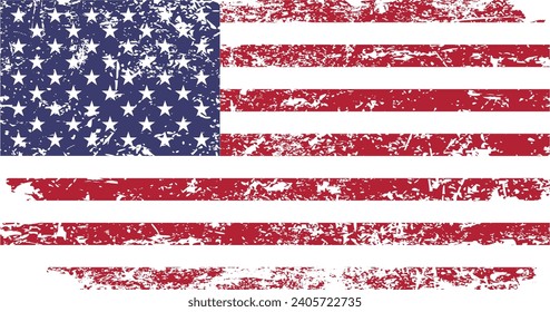 usa-Flagge mit Grunge-Textur auf transparentem Hintergrund