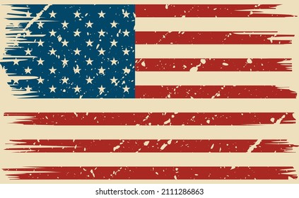 usa flag grunge texture, vector american national symbol