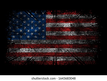 usa flag  grunge vector design