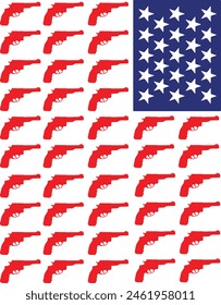 USA Flag with Guns Vector Illustration