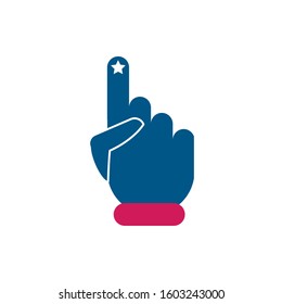 Usa flag hand design, United states america independence labor day nation us country and national theme Vector illustration