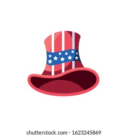 Usa flag hat design, United states america independence nation us country and national theme Vector illustration