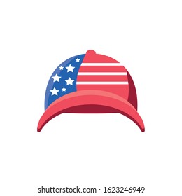 Usa flag hat design, United states america independence nation us country and national theme Vector illustration