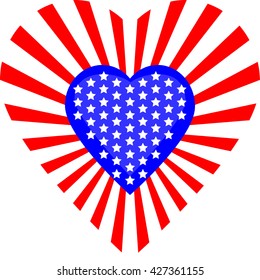 USA flag heart vector for you design