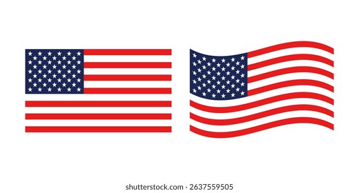 USA flag icon. American flag symbol. United states of America US flag vector illustration design