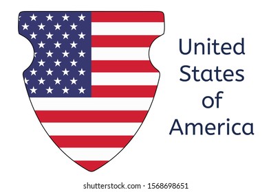 USA flag icon, American flag vector illustration