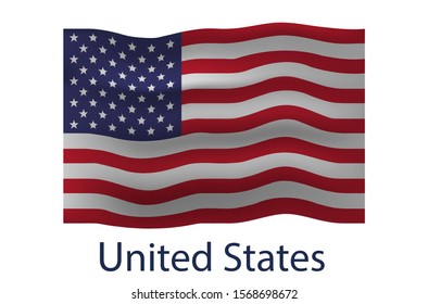 USA flag icon, American flag vector illustration
