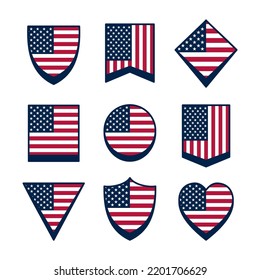 conjunto de vectores de bandera de ee.uu.