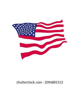 USA flag icon design template vector isolated illustration